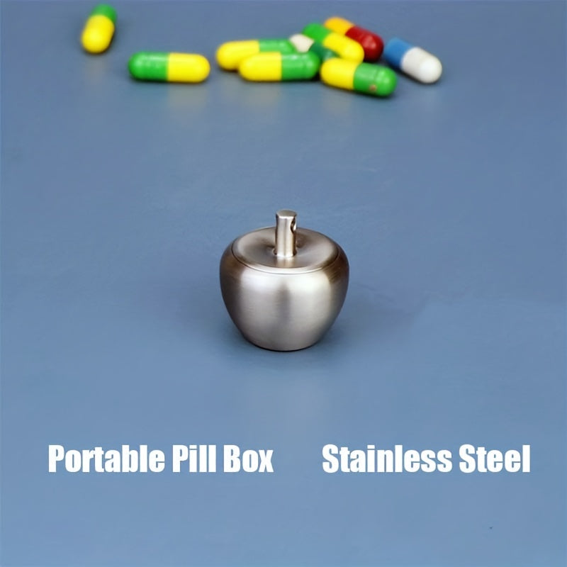 1pc Tiny Portable Medicine Box Mini Pill Holder Stainless Steel Pill Case